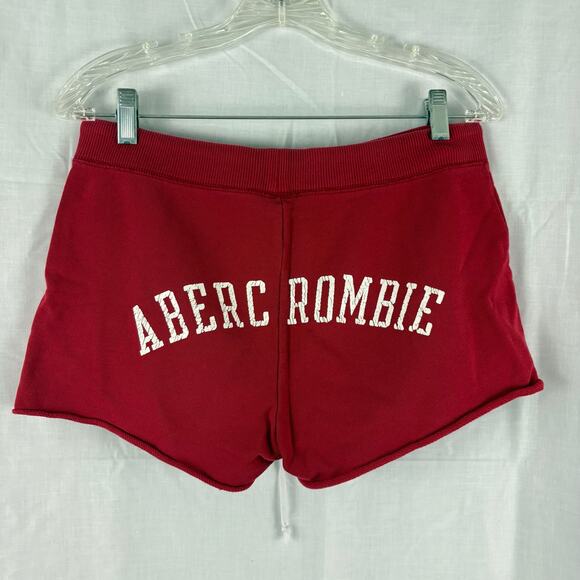 Vintage Y2K Abercrombie & Fitch Gym Shorts Small Red “92” Logo Spell Out - Picture 1 of 6